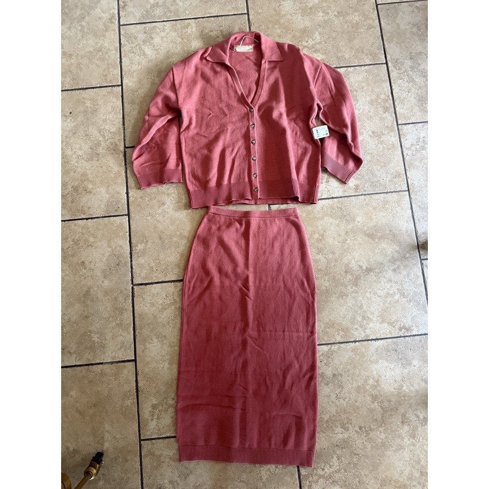 NWT Free People Gwenna Sweater Set XS Cardigan Maxi Skirt 2 Piece Rodeo Red - Picture 3 of 12
